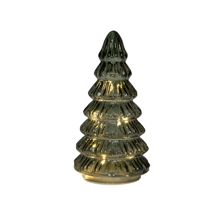 kerstboompje glas 18.5x9cm groen - afbeelding 1