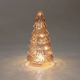 kerstboompje glas 18.5x9cm roze - afbeelding 3