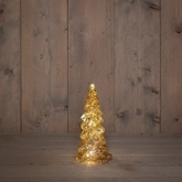 Kerstboompje glas 20x10cm goud - afbeelding 2