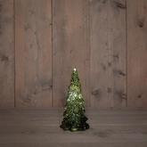 Kerstboompje glas 20x10cm groen - afbeelding 2