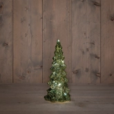 Kerstboompje glas 25x11cm groen - afbeelding 2