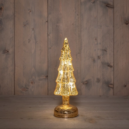 Kerstboompje glas 27.5x9.5cm goud - afbeelding 2