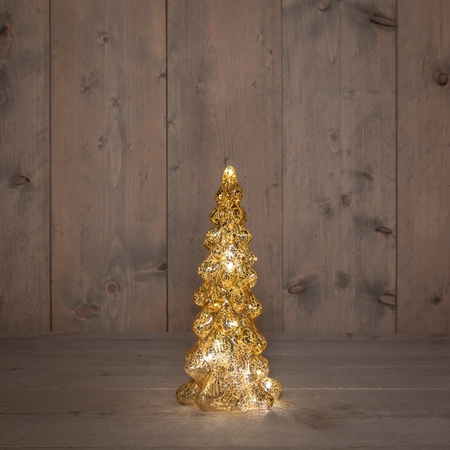 Kerstboompje glas25x11cm goud - afbeelding 2