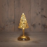 Kerstboompje op stam h20.5cm goud - afbeelding 1