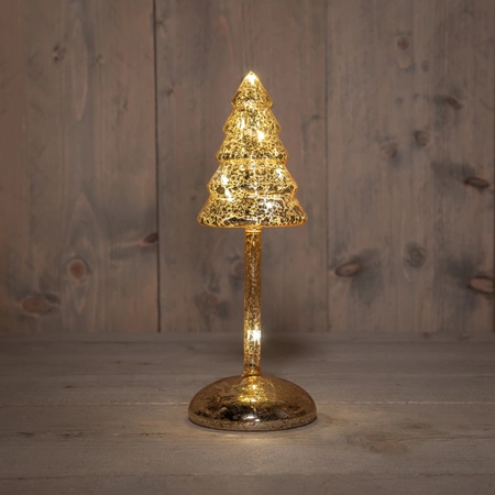 Kerstboompje op stam h20.5cm goud - afbeelding 1