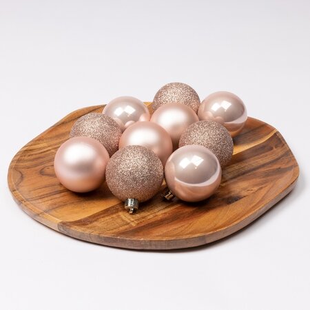 Kunststof Kerstballen Tube 10 stuks - Blush Pink - afbeelding 4