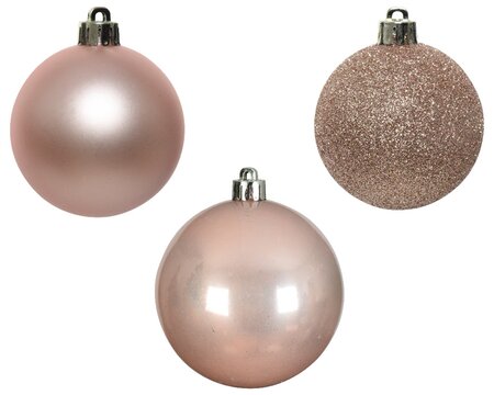 Kunststof Kerstballen Tube 10 stuks - Blush Pink - afbeelding 2