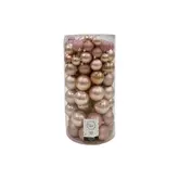 Kunststof kerstballen tube 100 stuks blush pink