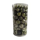 Kunststof kerstballen tube 100 stuks rosemary green