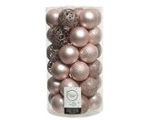 Kunststof Kerstballen Tube 37 stuks - Blush Pink - afbeelding 1