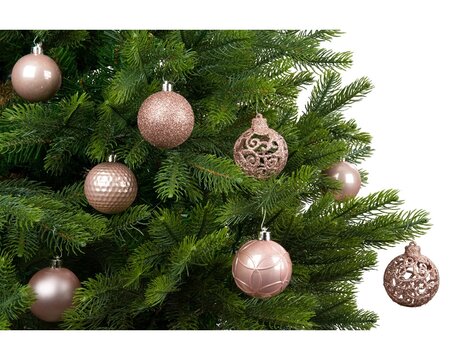 Kunststof Kerstballen Tube 37 stuks - Blush Pink - afbeelding 3