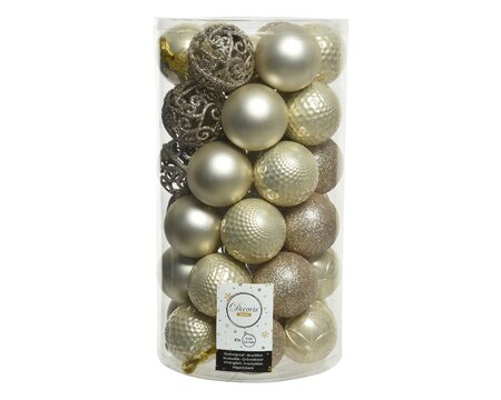 Kunststof Kerstballen Tube 37 stuks - Pearl - afbeelding 1