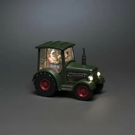 LED kerstlantaarn tractor met kerstman als boer - afbeelding 2