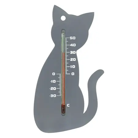 Nature Muurthermometer Grijs Kat