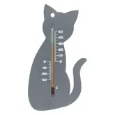 Nature Muurthermometer Grijs Kat