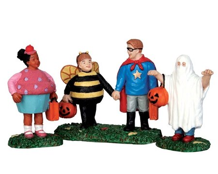 New Trick Or Treaters, Set Of 3 Spooky Town