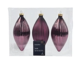 Olijf glas d6h13cm donker mauve 3st - afbeelding 1