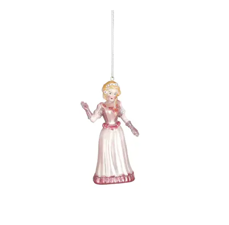 Efteling Ornament Assepoester glas roze - l6,5xb5xh13cm