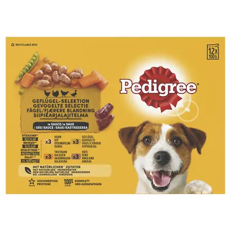 Pedigree vital pouch adult chunks gravy mp 12x100gr