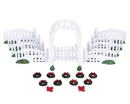 Plastic Arbor & Picket Fences W/Decorations, Set Of 20 - Lemax kerstfiguren