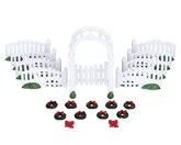 Plastic Arbor & Picket Fences W/Decorations, Set Of 20 - Lemax kerstfiguren