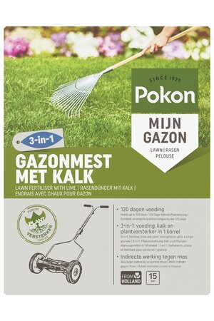 Pokon Gazonmest met Kalk 3-in-1 15m2 - afbeelding 1