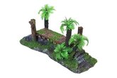 Boon ornament polyresin steiger met mos en bomen 20 cm - afbeelding 1