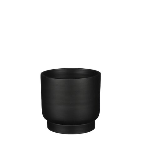 Riva cylinder pot rond zwart - h15xd17cm