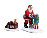 Santa And Kittens, Set Of 2 - Lemax kerstfiguren