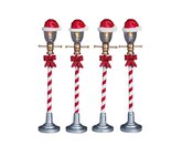 Santa Hat Street Lamp, Set Of 4, B/O (4.5V) Lemax - afbeelding 2