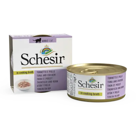 Schesir Cat Can Broth Tuna&Chicken 70Gr