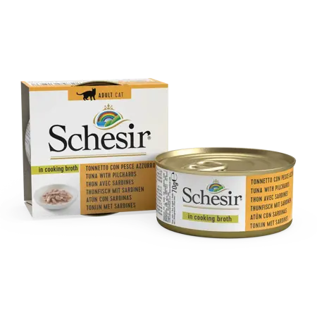 Schesir Cat Can Broth Tuna&Pelagic Fish 70Gr