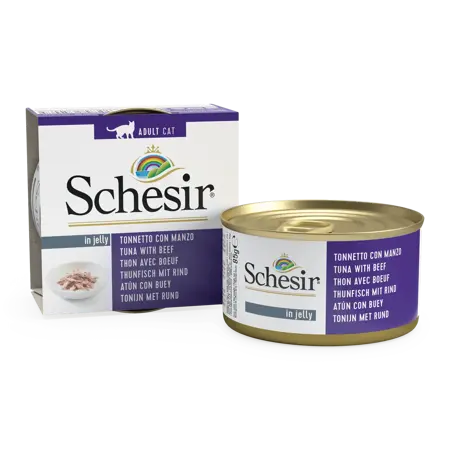 Schesir Cat Can Jelly Tuna&Beef 85Gr