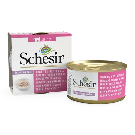 Schesir Cat Can Natural Brine Tuna&Chicken&Rice 85Gr