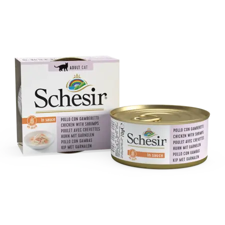 Schesir Kat Kip Garnaal Saus 70Gr