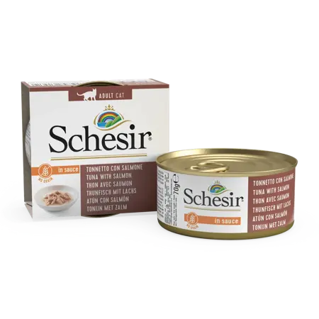 Schesir Kat Tonijn Zalm Saus 70Gr