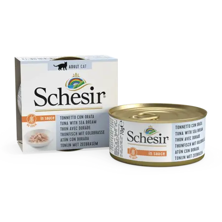 Schesir Kat Tonijn Zeebrasem Saus 70Gr