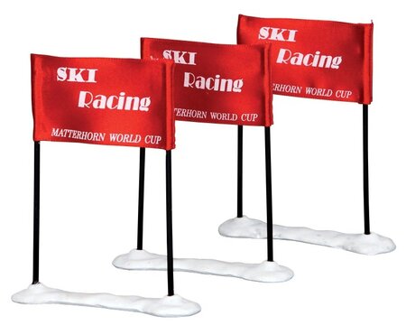 Ski Racing Flag, Set Of 3 - Lemax kerstfiguren