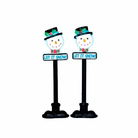 Snowman Street Lamp, Set Of 2, B/O (4.5V) - Lemax