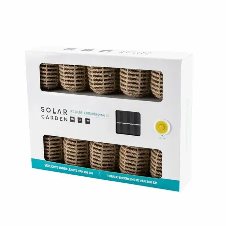 Solar lichtsnoer 10L ovaal hemp natural - afbeelding 3