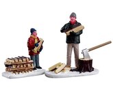 Stacking Firewood, Set Of 2 - Lemax kerstfiguren