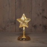 Ster op glas h20cm goud