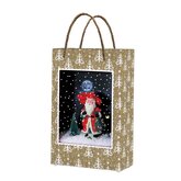 Tas met Kerstman in kerstlandschap - 21 x 9 x 32,5 cm - afbeelding 2