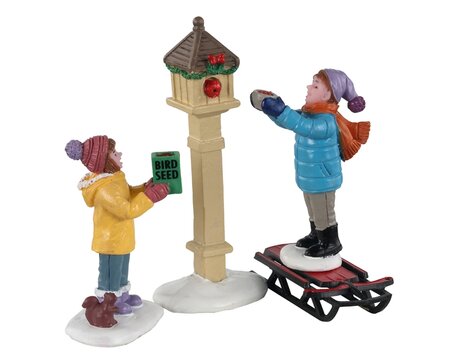 The Bird Feeders, Set Of 3 - Lemax kerstfiguren