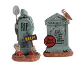 Tombstone Duo, Set Of 2 Spooky Town