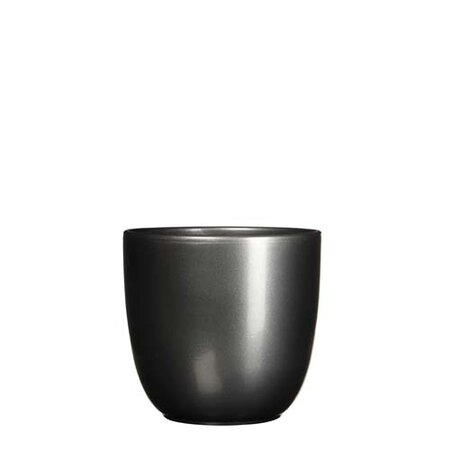 Tusca pot rond antraciet - h16xd17cm