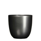 Tusca pot rond antraciet - h23xd25cm