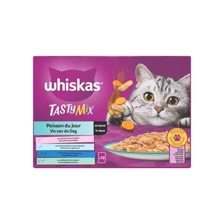 Whiskas Pouch Adult Saus Vis Van De Dag Mp 12X85Gr