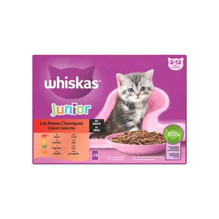 Whiskas Pouch Junior Saus Classic Selectie Mp 12X85Gr