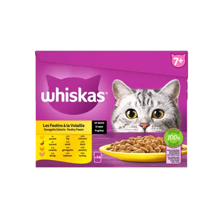 Whiskas Pouch Senior Saus Gevogelte Selectie Mp 24X85Gr